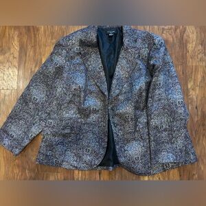 Focus 2000 Women’s Size 22W Multicolored Blazer Paisley Long Sleeve Buttons